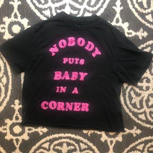 Dirty Dancing Baby Logo Black and Pink Crop Tshirt